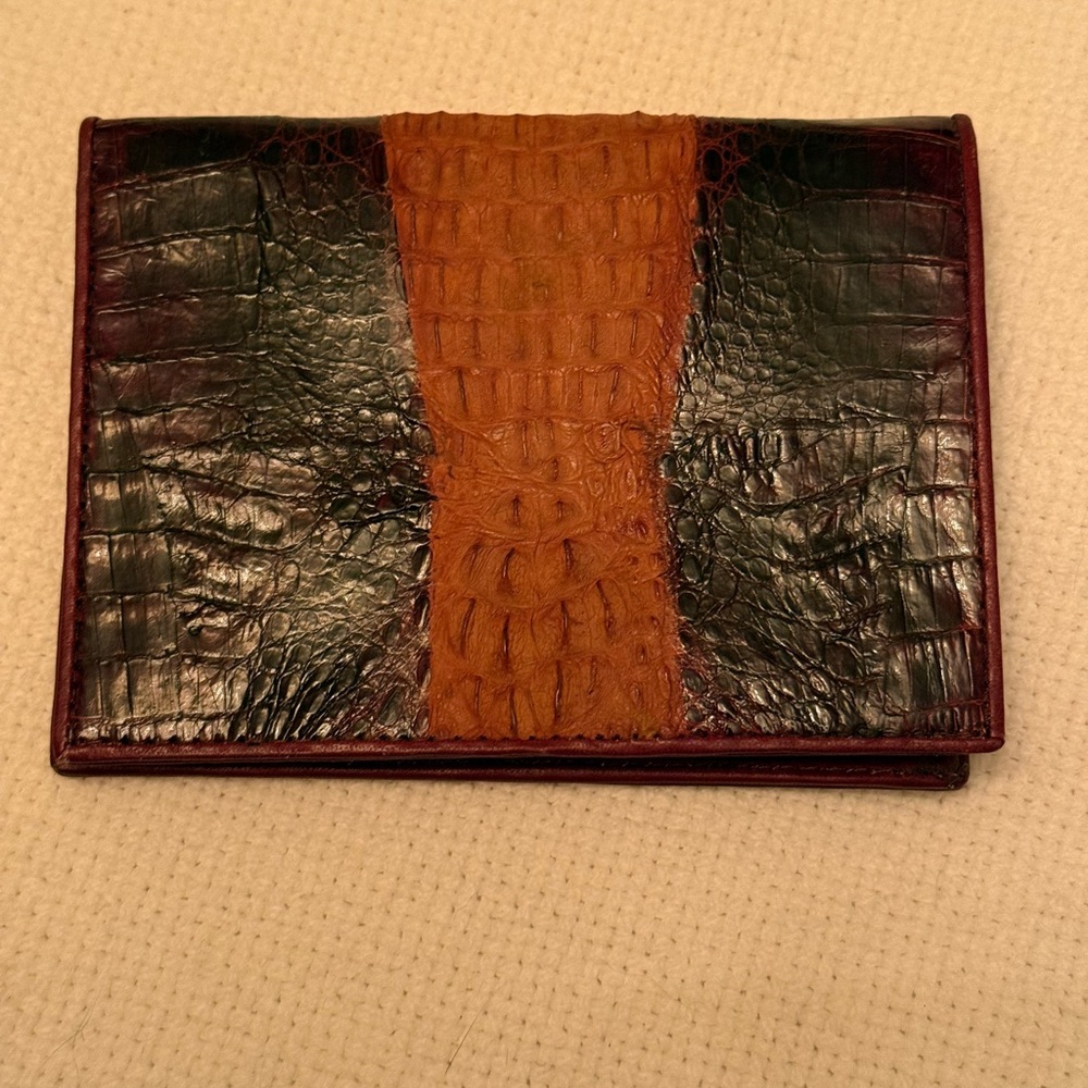 Vintage 70s Hornback Crocodile Skin Wallet